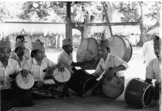 Figure 2.5. Gamelan rebana in performing arts competition, Narmada, West Lombok, 1989