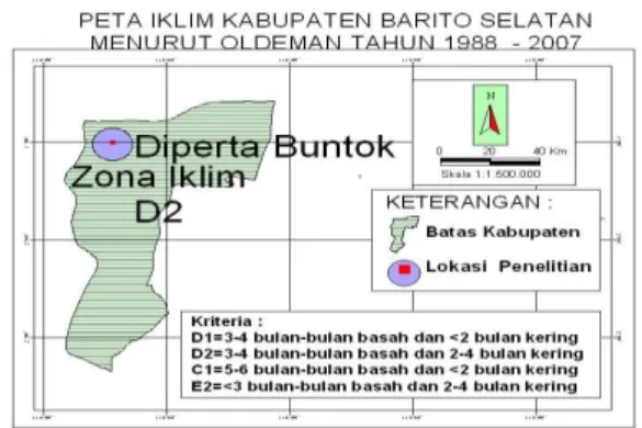Gambar 15. Peta Iklim Kabupaten Barito  Selatan Menurut OLDEMAN 1988 - 2007 