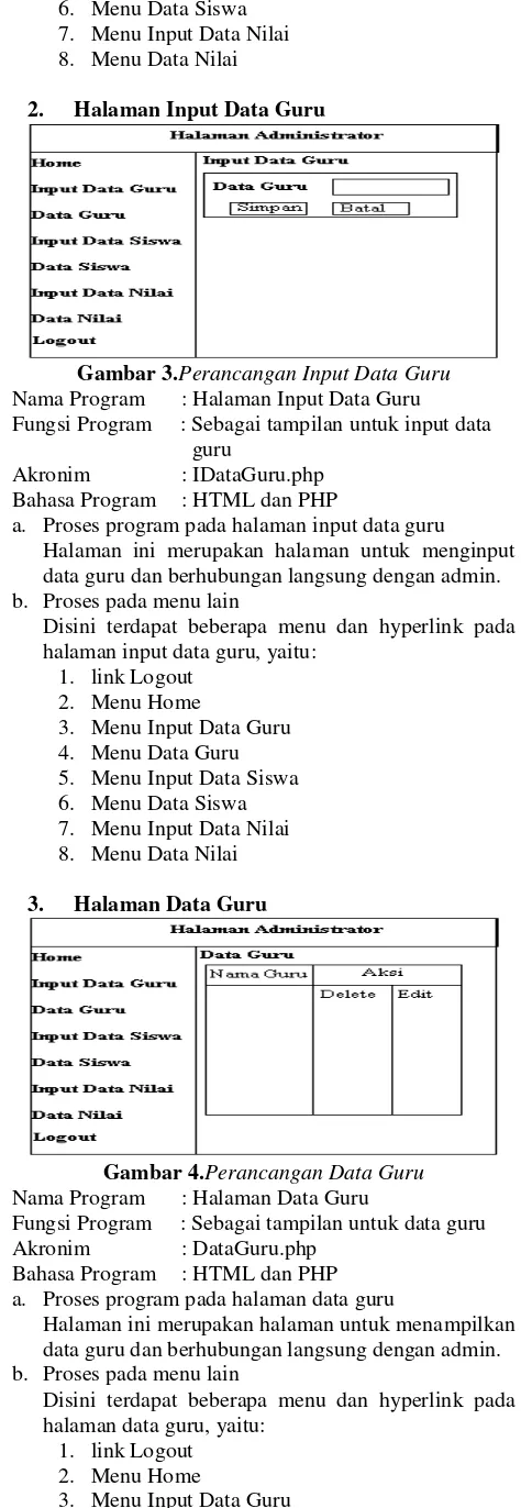 Gambar 3.Perancangan Input Data Guru 