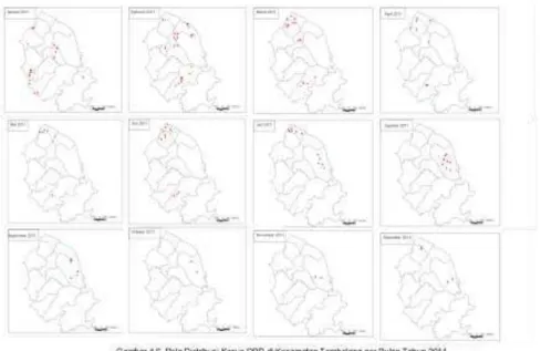 Gambar 7. Pola Zona Buffer Kasus DBD di Kecamatan Tembalang tahun 2009-2011  Gambar 6