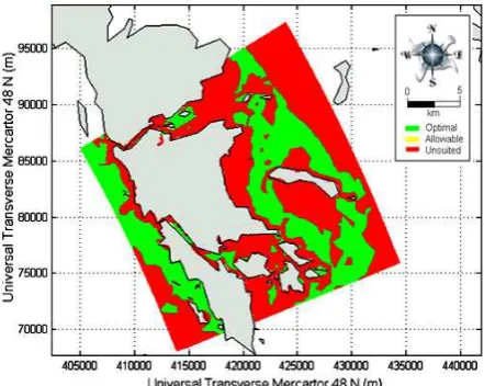 Figure 6.  Final Result of the Suitability Map from All Paramaters in the Vicinity of the Galang Island  