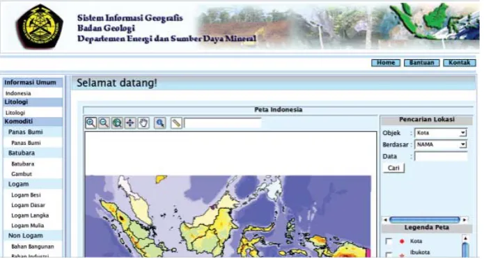 Gambar 4. Web GIS yang dikembangkan oleh SBG.