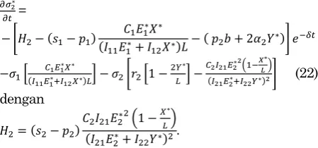 Tabel 1. Nilai parameter untuk simulasi numerik 