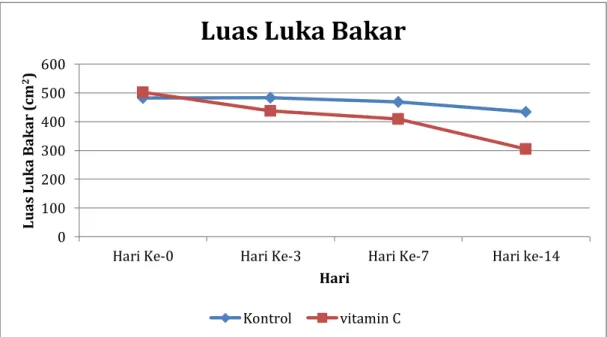 Gambar 4.1. Grafik evaluasi luka bakar 