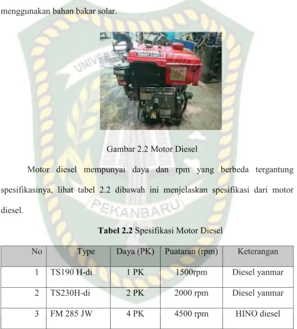 Gambar 2.2 Motor Diesel 