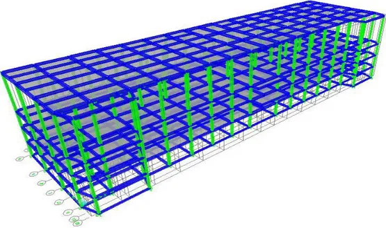 Gambar 3.2 Pemodelan struktur bangunan (model 1) 