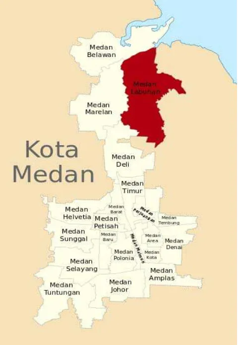 Gambar 4.1. Peta kecamatan di kota Medan37 