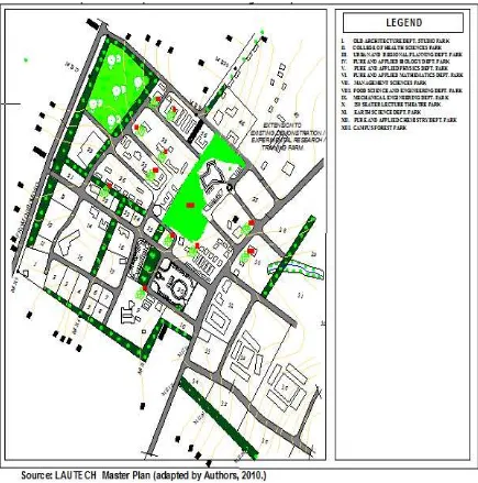 Figure 2. Physical Development (Master plan) of LAUTECH Campus and Forest Park 