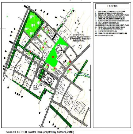 Figure 2. Physical Development (Master plan) of LAUTECH Campus and Forest Park 