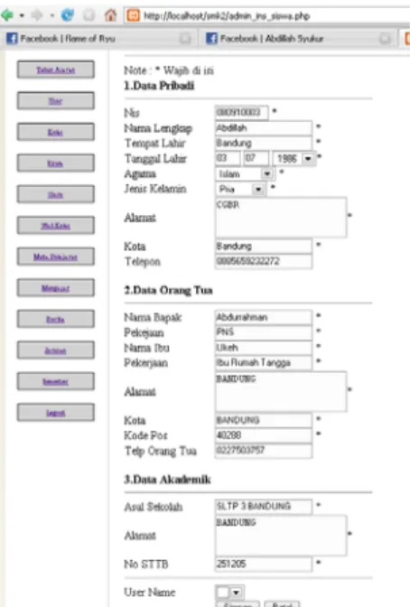 Gambar 4.31 Tampilan Form Tambah/Edit Siswa 