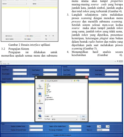 Gambar 2 Desain interface aplikasi 