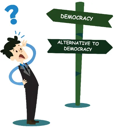 Gambar VI.3 Pilih demokrasi atau nondemokrasi?  Sumber: http://freepik.com 