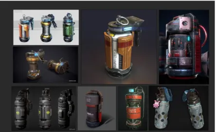 Gambar 3.3. Referensi Sci-fi Grenade  (Dokumentasi Pribadi) 