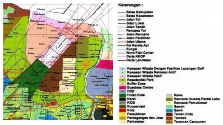 Gambar 2.1 Rencana penggunaan lahan Kuala Namu dan sekitarnya Sumber: Dinas Penataan Ruang dan Pemukiman Provinsi Sumatera Utara 2006 