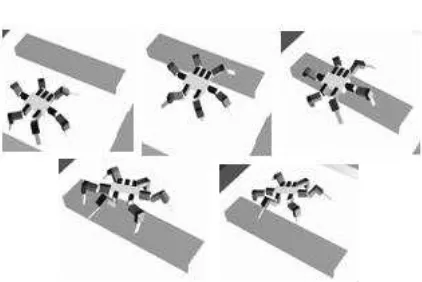 Gambar 18. Simulasi robot melewati halangan rendah setinggi 10 cm 