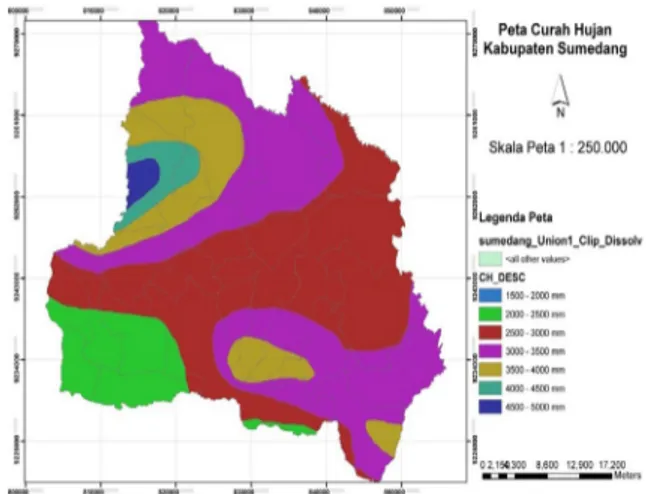 Gambar 2. Peta jenis penggunaan lahan di  Kabupaten Sumedang