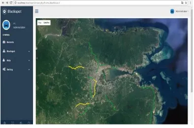 Gambar 3 menunjukkan google maps dalam menentukan daerah rawan kecelakaan.  