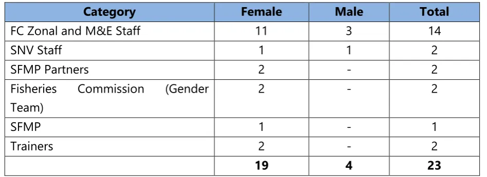 Table 1 disaggregation by organizational category and sex 