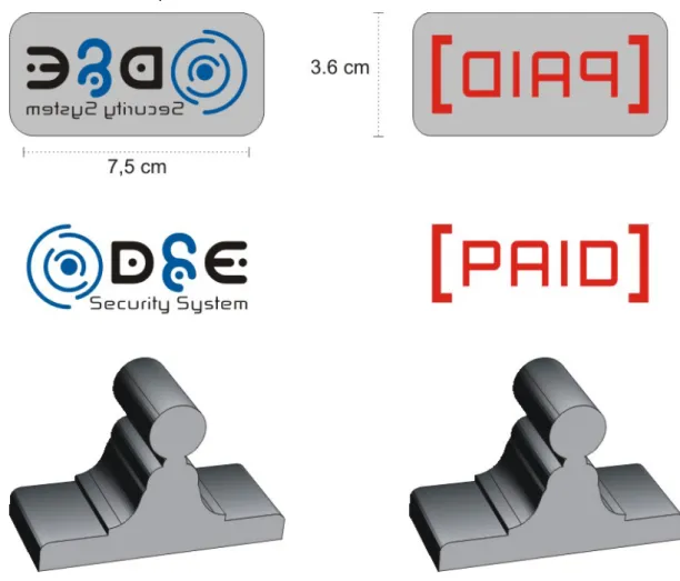 Gambar 4.9 Stempel dengan logo D&amp;E yang baru 