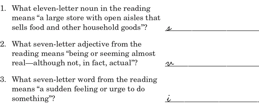 figure out the relationship between the first two words or phrases. Then complete each