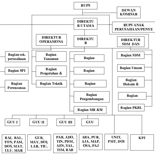 Gambar 2.1. Struktur organisasi PTP. Nusantara IV PKS Adolina 