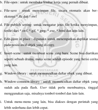 Gambar 2.3. Menu bar pada macromedia flash 