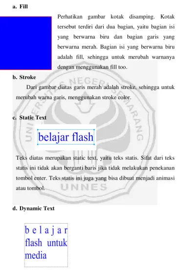 Gambar diatas adalah dynamic text. Teks dinamis ini untuk 