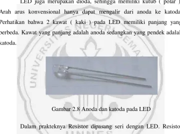Gambar 2.8 Anoda dan katoda pada LED 