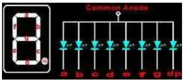 Gambar 2.14 Seven Segment Common Anode 