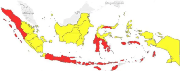Gambar  6.  Peta  Persebaran  Provinsi  Berdasarkan  Persentase  Penduduk  Laki- Laki-laki 