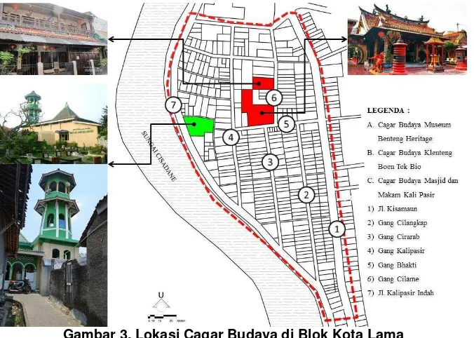 Gambar 3. Lokasi Cagar Budaya di Blok Kota Lama 