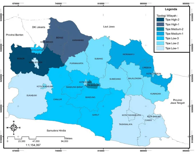 Gambar 4 Peta Tipologi Wilayah Provinsi Jawa Barat 