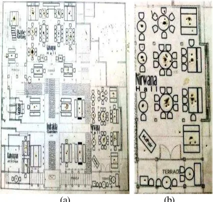 Gambar 1. (a) Letak (b) denah Nirwana Hall 