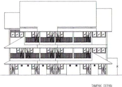 Gambar 4. Denah ruang hunian lantai 3 dengan obstruction dihadapannya 