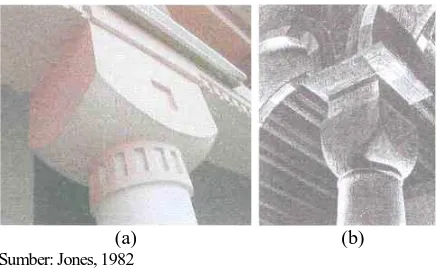 Gambar 16. (a) Kepala kolom hotel Niagara dan (b) Kepala kolom gaya Romaneska pada Capital St