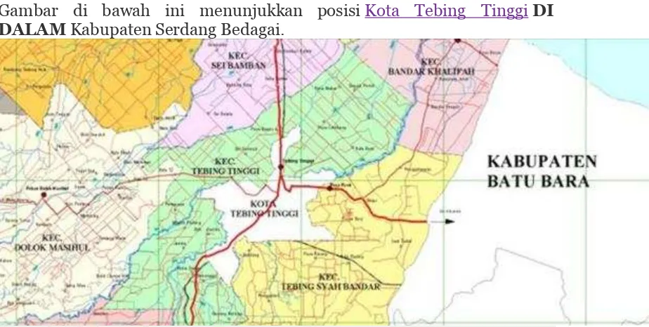 Gambar di bawah ini menunjukkan posisi DALAM Kabupaten Serdang Bedagai. 