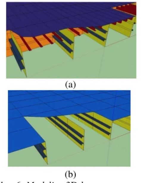 Gambar 6. Modeling 3D bottom construction  (a) Eksisting model, (b) SPS model 