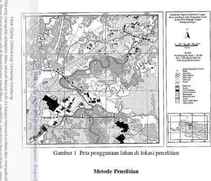 Gambar 1  Peta penggunaan lahan di lokasi penelitian 