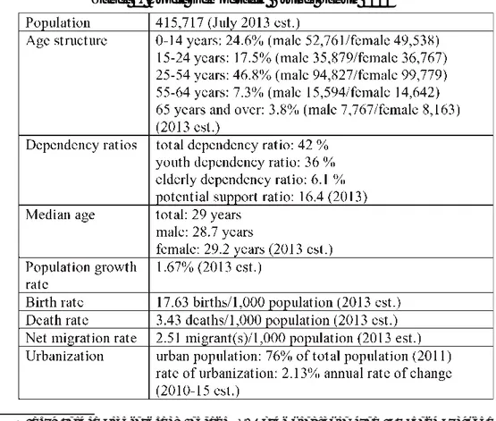 Tabel 1. Profil Demografik Brunei Tahun 2013
