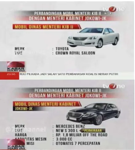 Gambar 3. Tampilan gambar menteri yang berdialog dengan graphic text: Istana Bantah Ada Perombakan Kabinet (sumber: youtube.com) 
