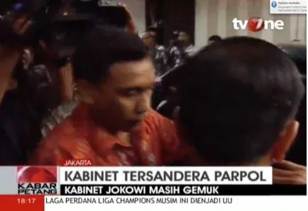 Gambar 6. Text: Kabinet Jokowi masih gemuk (sumber: youtube.com) 