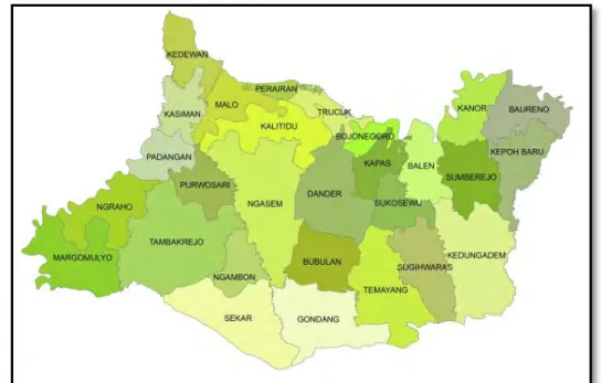 Gambar 4. 1 Peta Administratif Kabupaten Bojonegoro 