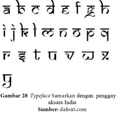 Gambar 28 Typeface Samarkan dengan  penggayaan 