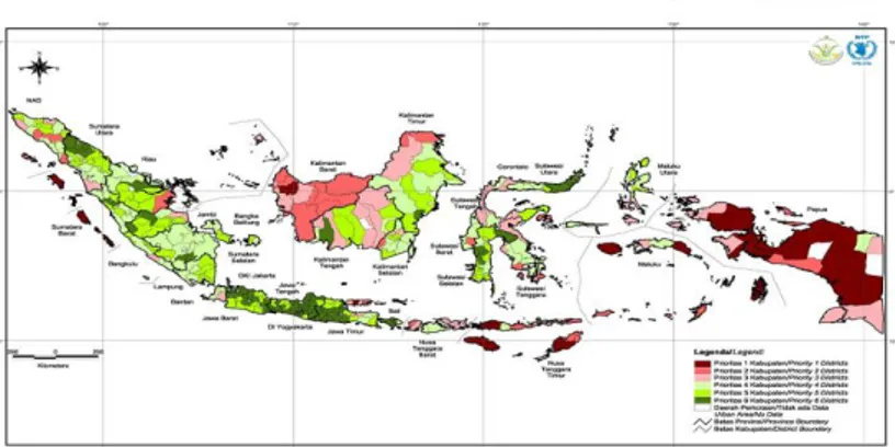 Gambar 2.1 Peta Kerawanan Pangan Indonesia Tahun 2010 