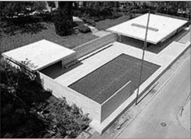 Gambar 2. The Barcelona Pavilion dirancang oleh Ludwig Mies van der Rohe (1886-1969) yang difungsikan sebagai The German Natioinal Pavilion for the 1929 Barcelona International Pavilion pada Barcelona International Exhibition, 1929