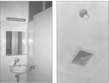 Gambar 2. Sumber pancahayaan buatan pada toilet pasien 