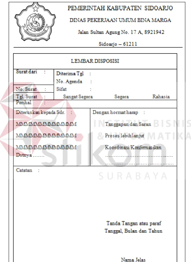 Gambar 4.3  Contoh Lembar Disposisi 