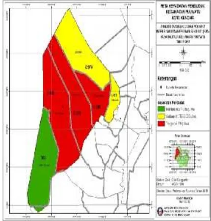 Gambar 7 : Peta Kepadatan Penduduk di WilayahKerja Puskesmas Puuwatu Tahun 2017