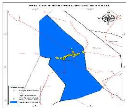 Gambar 8 : Peta Persebaran Kepadatan HunianRumah Balita Yang Menderita Infeksi SaluranPernapasan Akut (ISPA) di Kelurahan Puuwatu.