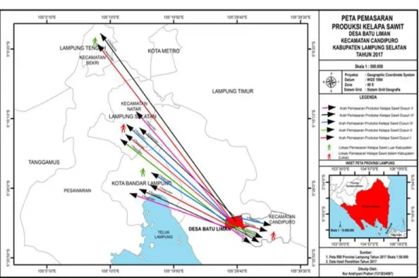 Gambar 6 . Peta Pemasaran Produksi Kelapa Sawit. 